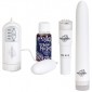 KIT DEL PIACERE WHITE NIGHTS DOC JOHNSON - ovetto, vibratore, olio per massaggi e  stimolatore clitorideo